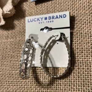 NWT Lucky Brand Silver 1 1/2” Hoops